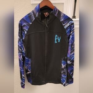 Huntworth Oaktree Womans Purple Camo Long Sleeve Athletic Jacket Top Shirt L